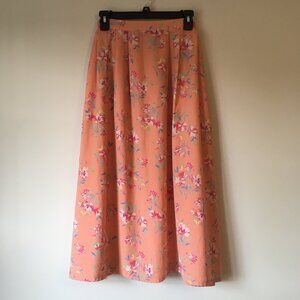 EUC Women’s Sag Harbor Peach Floral Midi Maxi Skirt Size 2X